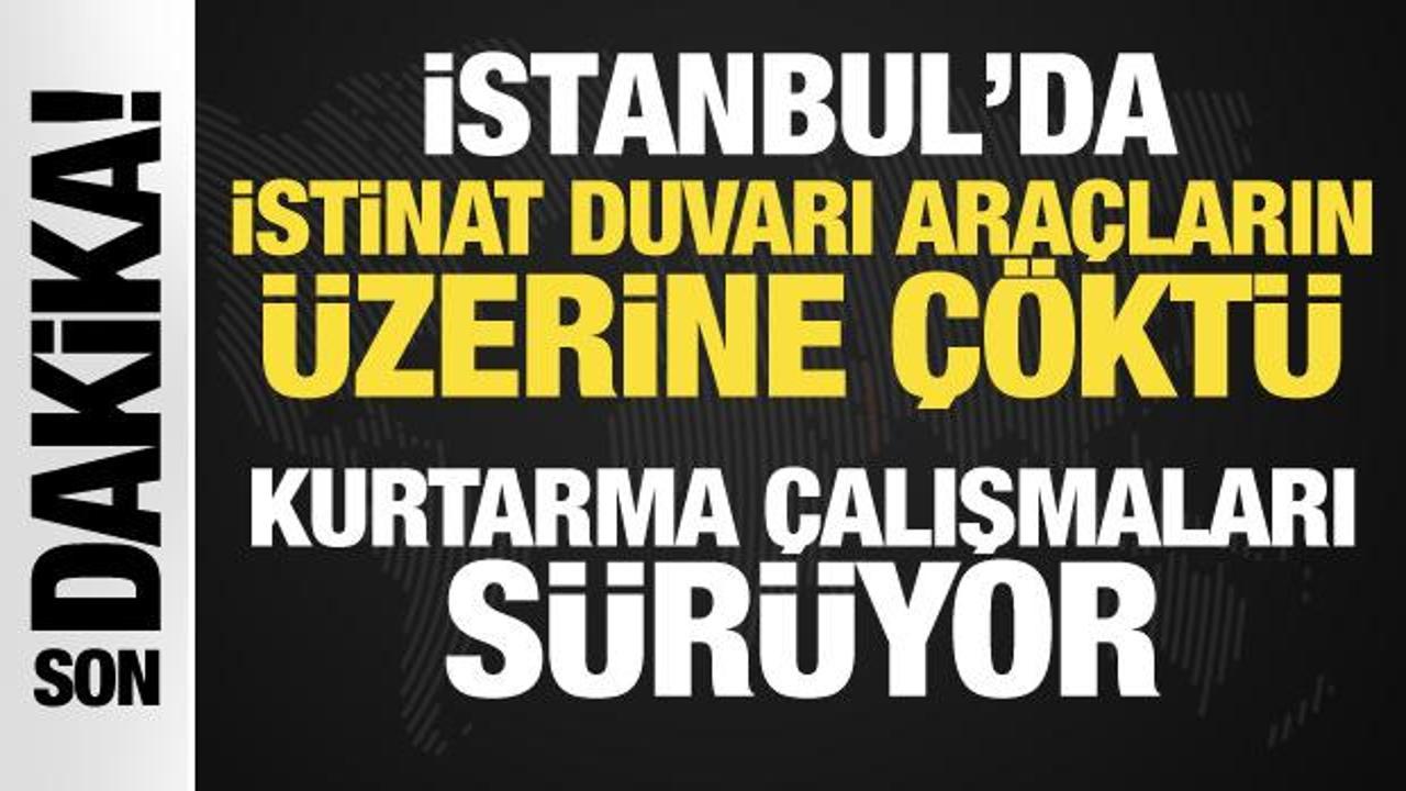 Son Dakika: Pendik’te istinat duvarı araçların üzerine çöktü!