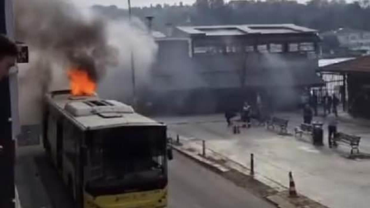 Beykoz’da İETT otobüsünde yangın
