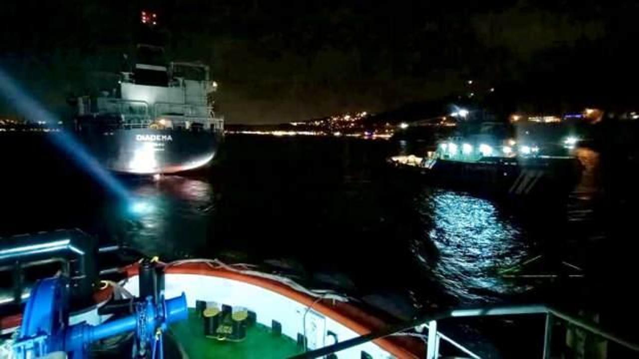İstanbul Boğazı’nda arızalanan tanker kurtarıldı
