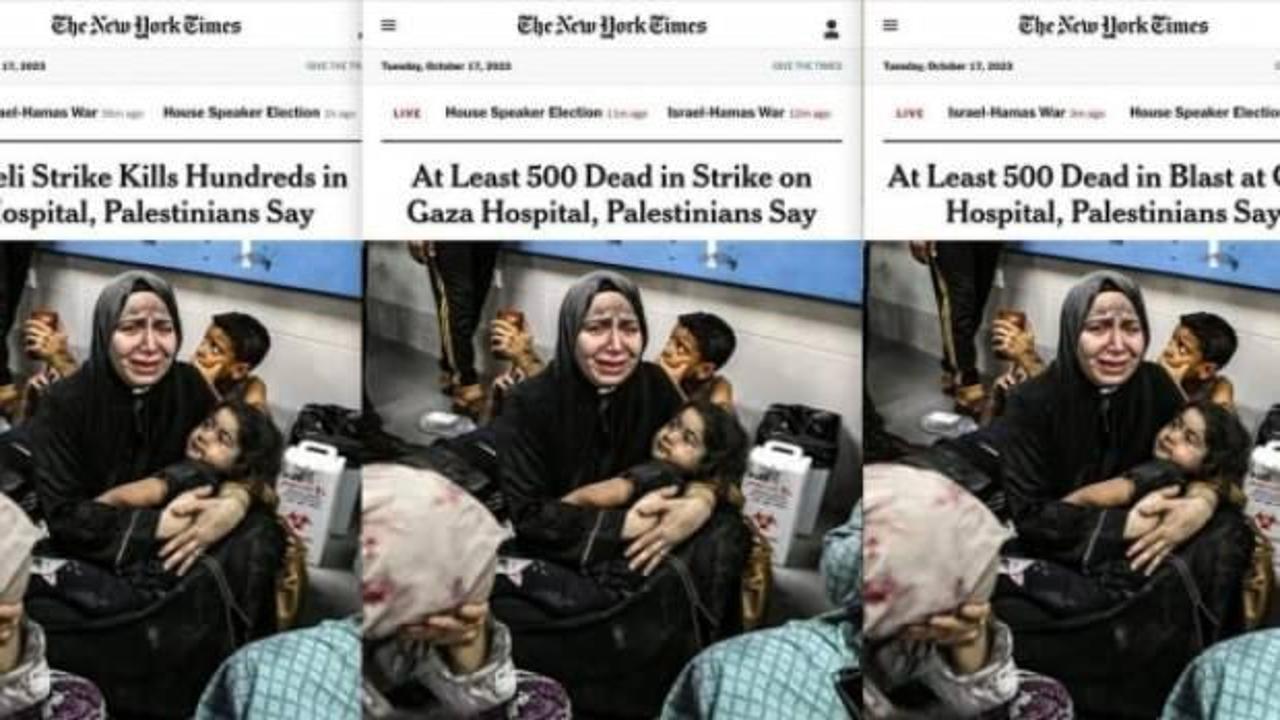 New York Times İsrail’i aklamak için 3 kez başlık değiştirdi