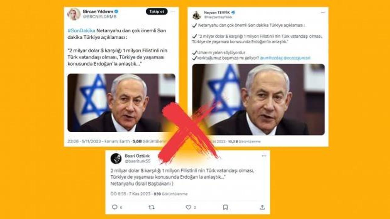 ‘1 milyon Filistinli Türk vatandaşı olacak’ iddiasına yalanlama