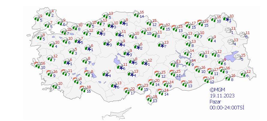 MGM hava durumu haritasını paylaştı: Kar yağışı geliyor