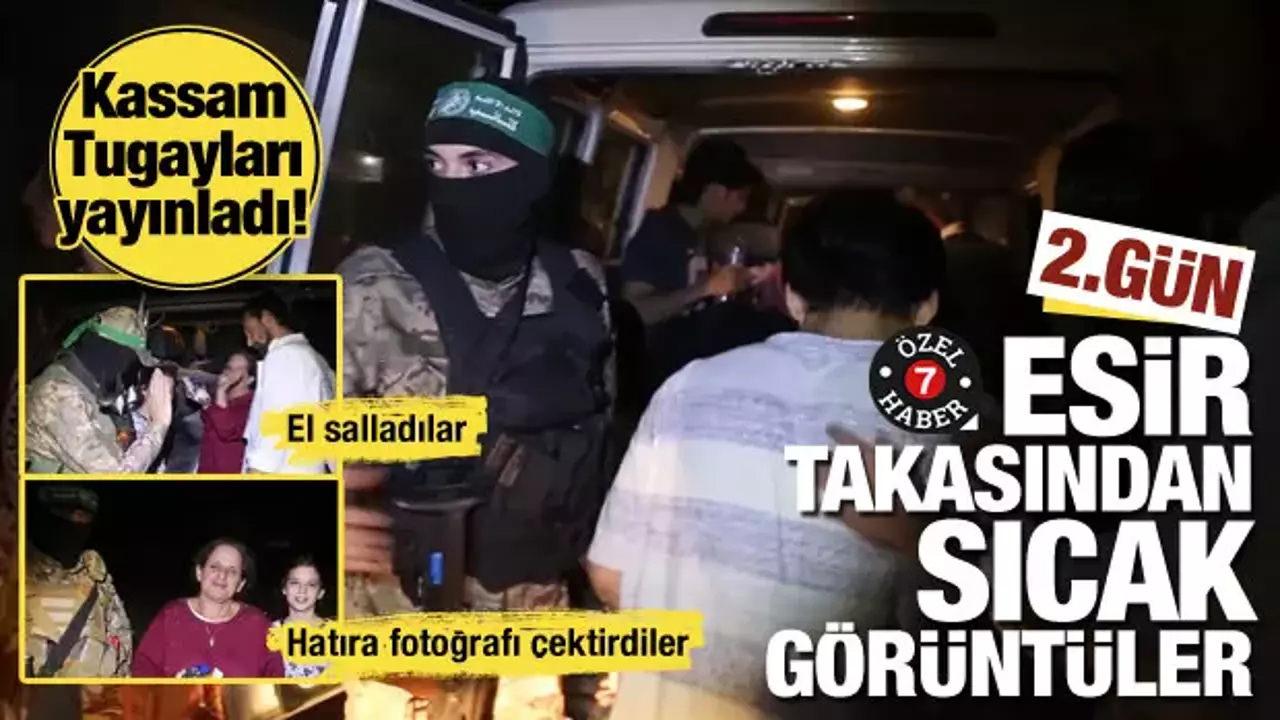 Esir takasında 3'üncü günde yine benzer tablo! İsrailliler Kassam askerlerine el salladı