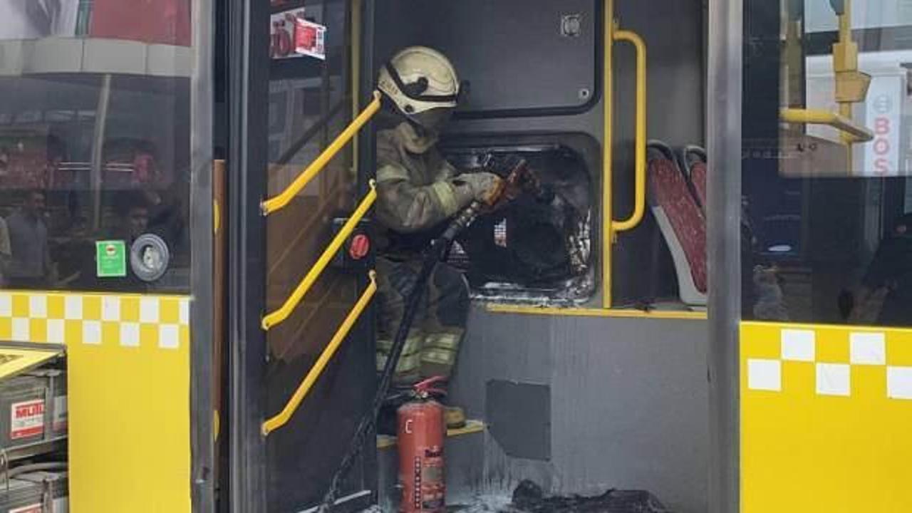 İETT otobüsünde yangın çıktı