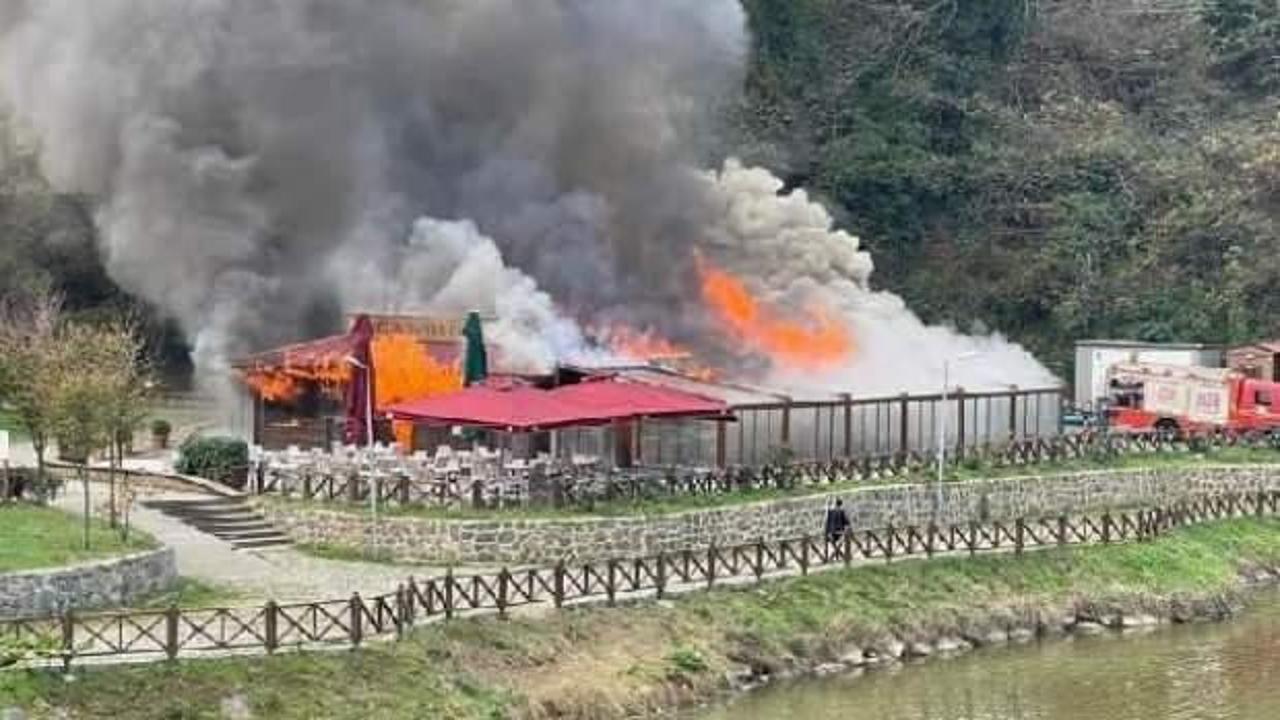 Trabzon’da Sera Gölü kıyısındaki sosyal tesis yandı