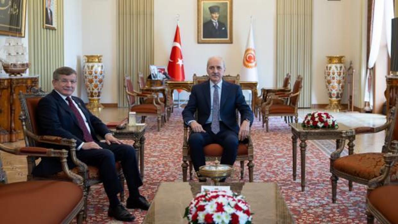 TBMM Başkanı Kurtulmuş, Davutoğlu’nu kabul etti