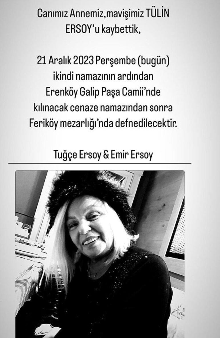 Emir Ersoy'u nannesi Tülin Ersoy hayatını kaybetti!