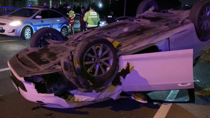 Otomobil takla attı! Bir kişi yaralandı