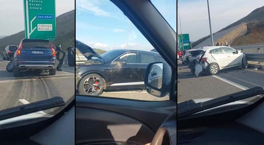Kuzey Marmara Otoyolu’nda 8 araç birbirine girdi! Yaralılar var