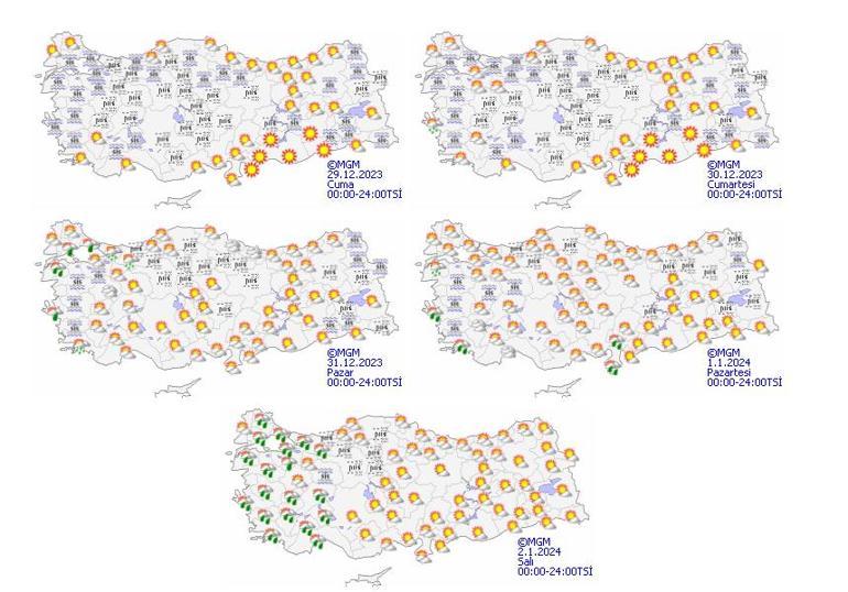 Yılbaşında hava nasıl olacak? Meteoroloji 5 günlük haritayı yayımladı