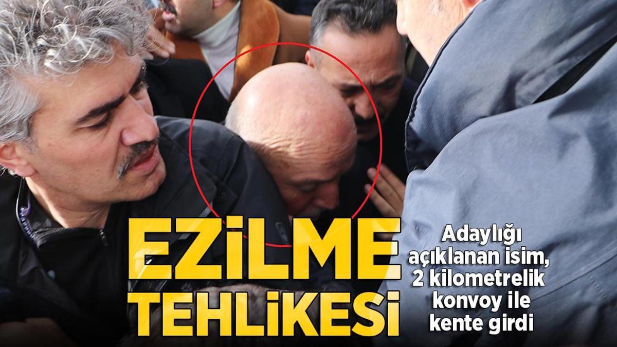 Adaylığı duyuruldu, 2 kilometrelik konvoy ile kente giriş yaptı! Ezilme tehlikesi