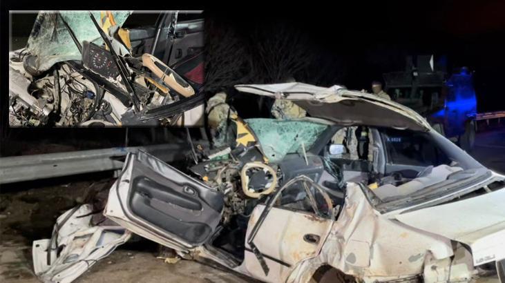 Kaza yapan otomobilin hız göstergesi 240 kilometrede takılı kaldı