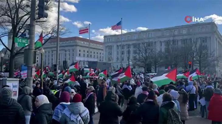 Washington’da Filistin’e destek gösterisi