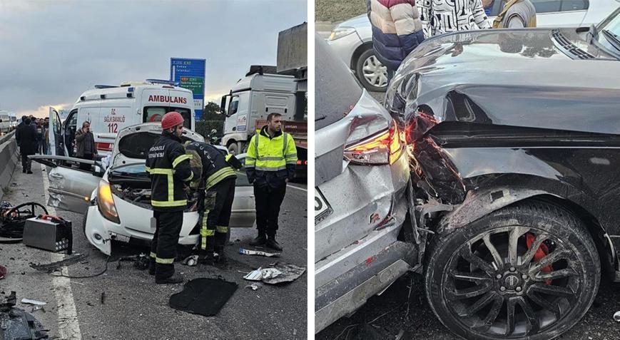 Kocaeli’de korkunç kaza! 4 araç birbirine girdi! Ortalık savaş alanına döndü