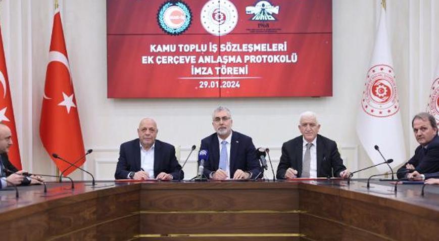 Bakan Işıkhan duyurdu! Kamu Toplu İş Sözleşmeleri Ek Çerçeve Anlaşması Protokolü’nü imzaladık