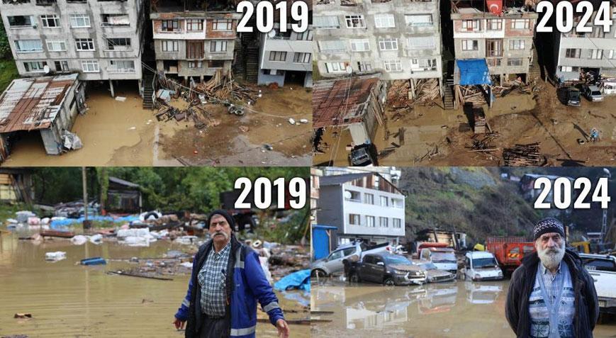 Artvin’de 4 yıl sonra yine aynı manzara! ‘Dağ koptu dereyi kapattı’