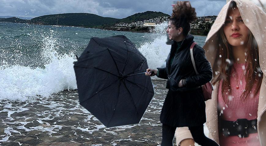 Son dakika… Meteoroloji 23 kent için yeniden uyardı! Dalga boyu 3 metreyi aştı, kar, sağanak, fırtına