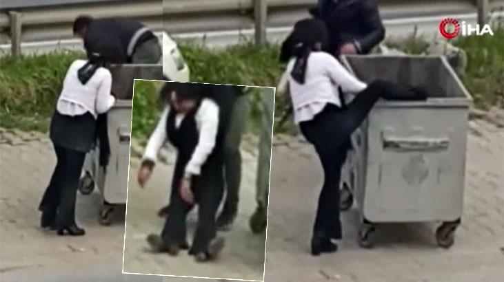 İstanbul’da şaşkına çeviren olay! Ağlayarak çöp konteynerine girmeye çalıştı