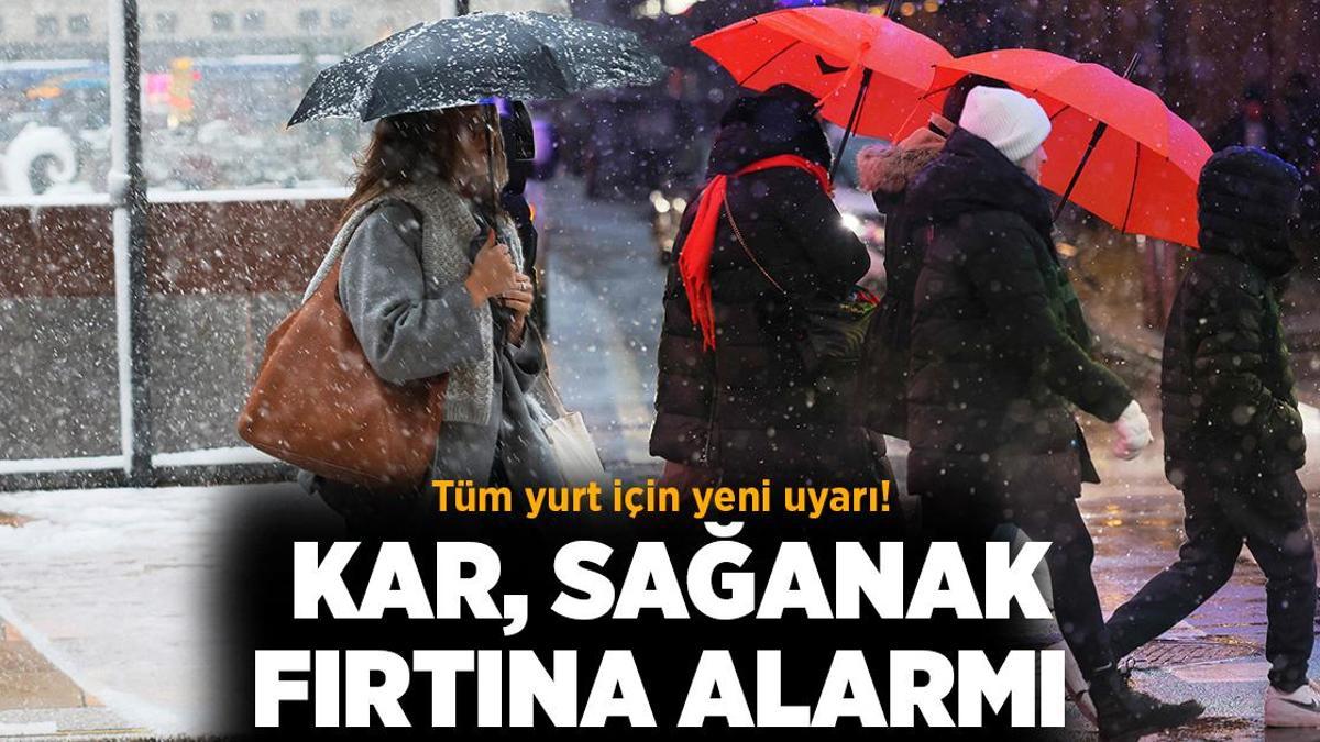 Son dakika… Meteoroloji’den tüm yurt için yeni uyarı! Kar, sağanak fırtına alarmı