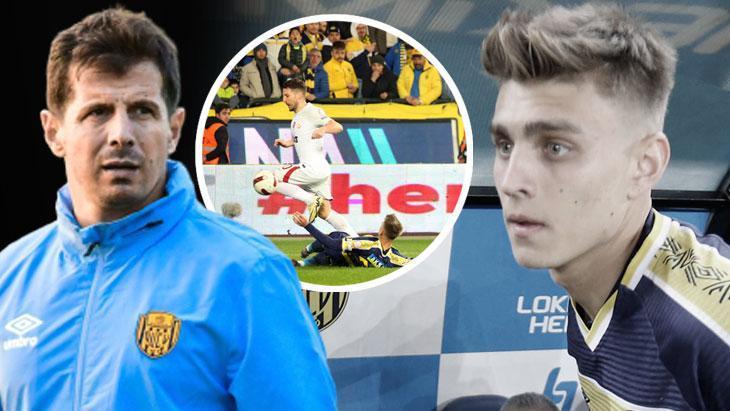 Ankaragücü taraftarından Kazımcan Karataş’a protesto! Emre Belözoğlu kenara aldı