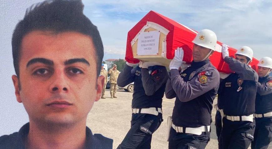 Kazada ölen polis memurunun cenazesi memleketine gönderildi