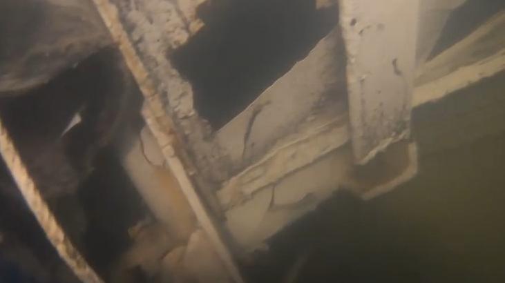 Batan gemiden yeni görüntü! Makine dairesinin girişi ortaya çıktı