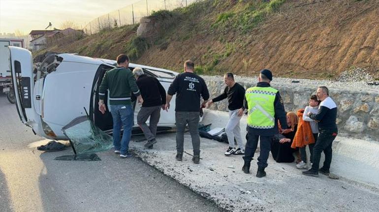 Araç takla attı burunları bile kanamadı! Gören şaştı kaldı