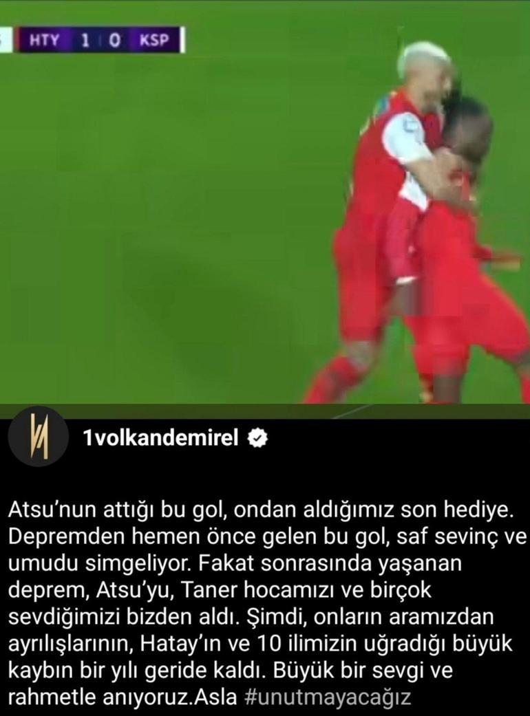 Hatayspor'da Volkan Demirel'den Christian Atsu için duygusal paylaşım!