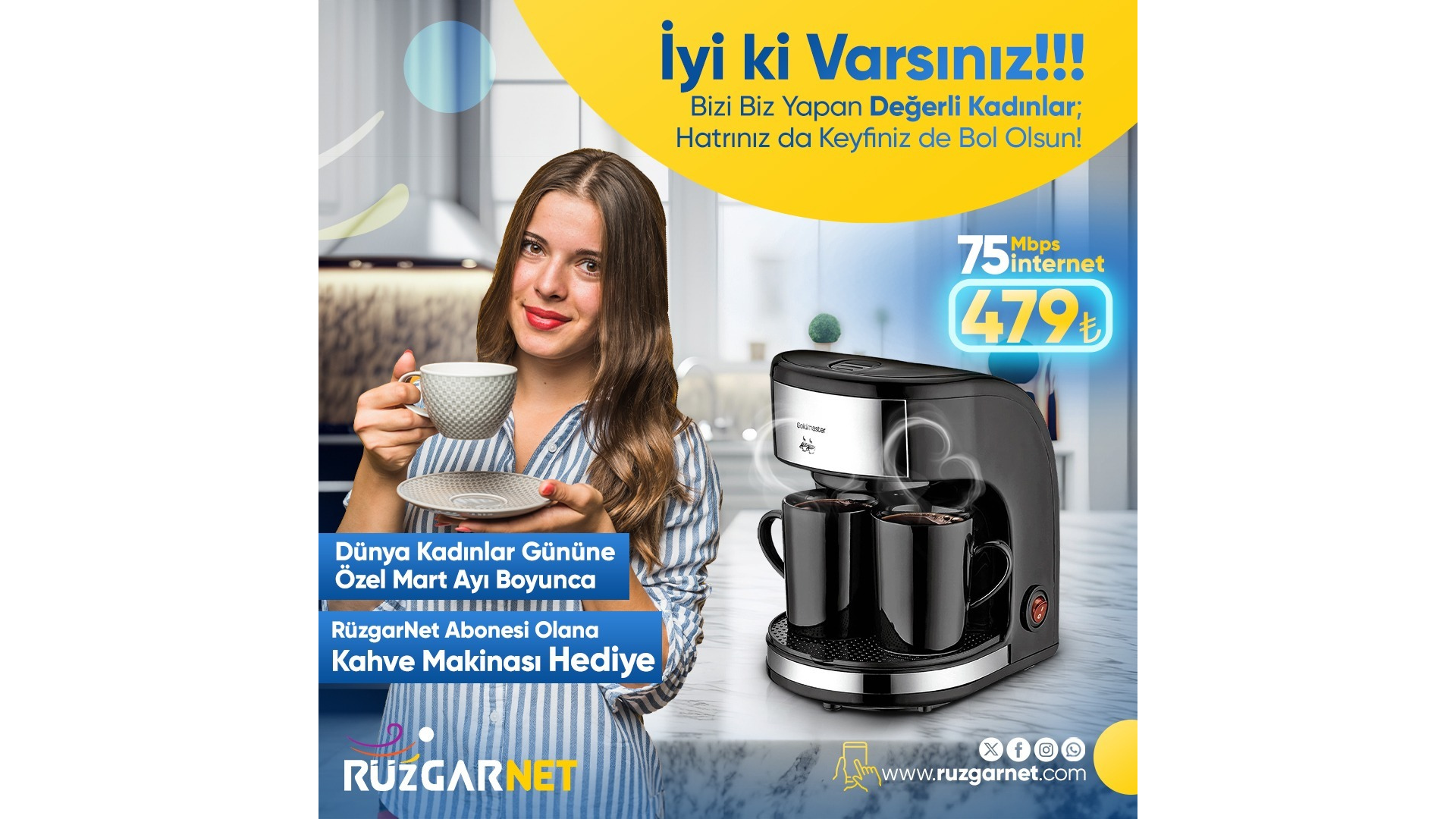 RüzgarNetten Kadınlar Gününe Özel Kahve Makinesi