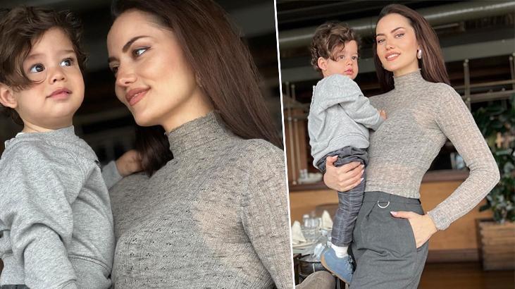 Fahriye Evcen küçük oğlu Kerem ile yeni pozlarını paylaştı!