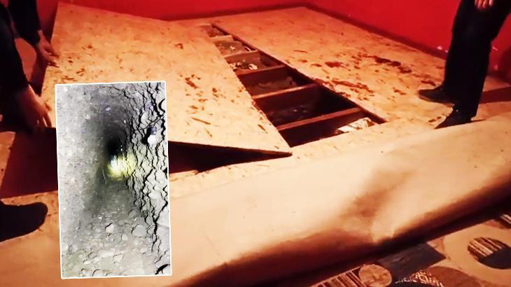 Evinde 130 metrelik gizli tünel bulundu! Sonu başka bir ülkeye açılıyor