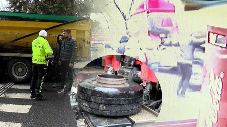 Kamyonun fırlayan tekeri öğrencilerin arasına daldı!