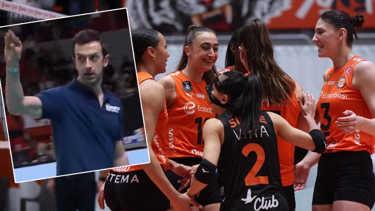 Eczacıbaşı maçında Santarelli çılgına döndü! Başhakeme tepki gösterdi