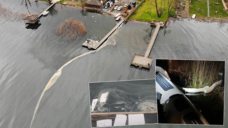 Milyonların içme suyu olan Sapanca Gölü’nde şok! Boru hattı patladı, akaryakıt sız
