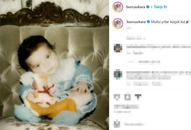 Burcu Kara çocukluğuna döndü! 'Mutlu yıllar küçük kız'