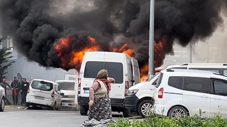 Ataşehir’de panelvan yangını