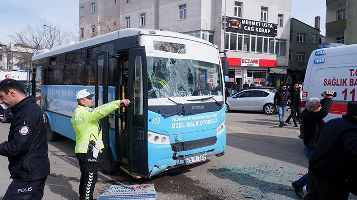 Erzurum’da trafik kazası: 14 kişi yaralandı