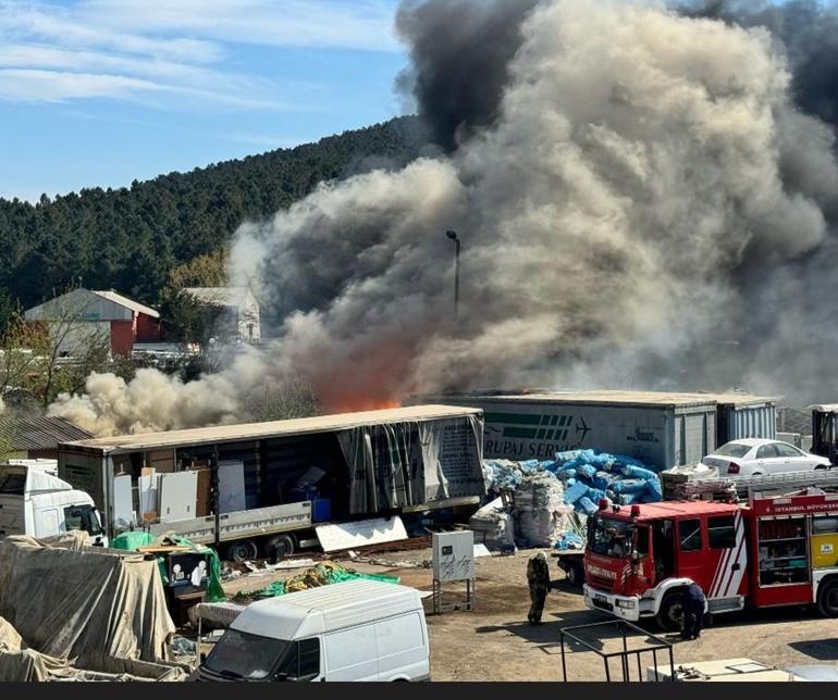 Son dakika: İstanbul'da yediemin otoparkında yangın