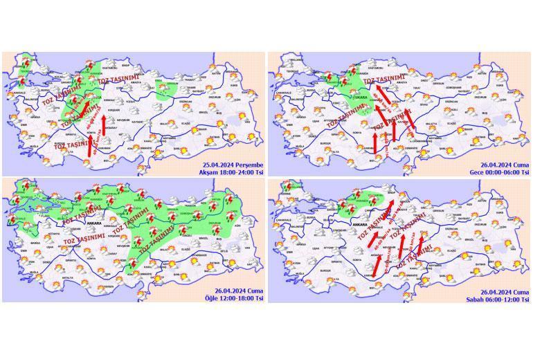 Meteoroloji'den toz taşınımı uyarısı! Sağanak ve çamur geliyor! İşte o iller