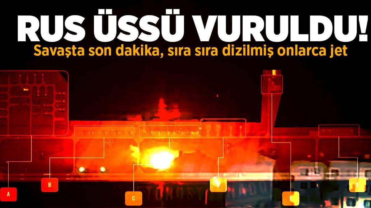 Savaşta son dakika… Rus hava üssü vuruldu! Saatler önce çekilen uydu fotoğrafında sıra sıra dizilmiş jetler var