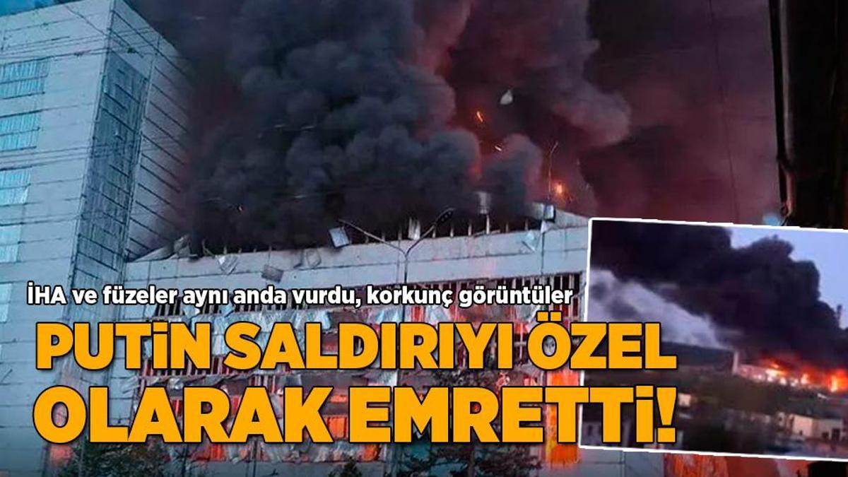 Putin saldırıyı özel olarak emretti! İHA ve füzeler aynı aynı anda vurdu, korkunç görüntüler