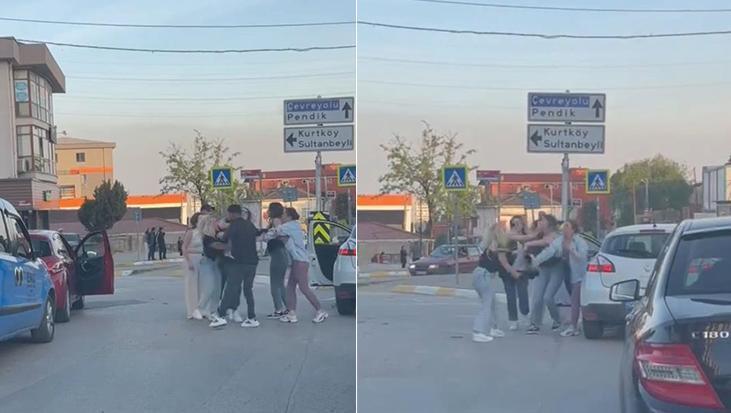 İstanbul’da şok görüntü! Kadın sürücüler kavga etti