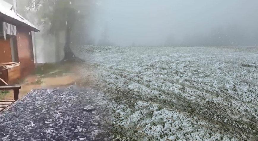 Son dakika… İstanbul’a 1 buçuk saat uzaklıkta! Yazı beklerken kar yağdı