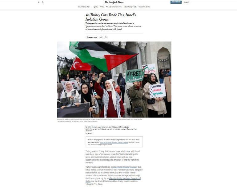 Fırtına koptu! New York Times Türkiye'yi öne çıkardı, İsrailli uzman 'şoke edici' diye tanımladı