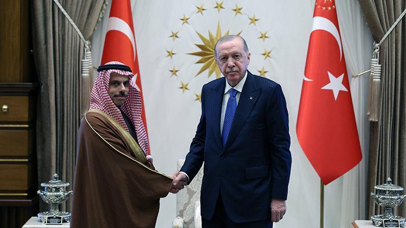Erdoğan, Suudi Arabistan Dışişleri Bakanı Faysal bin Ferhan’ı Kabul Etti