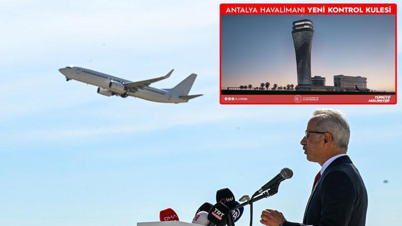 Antalya Havalimanı’nın yeni kontrol kulesinde inşaat 46 metreye ulaştı